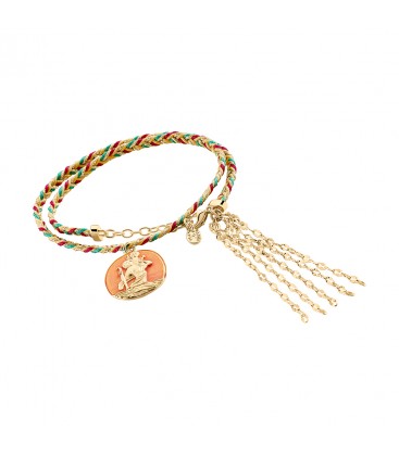 Pulsera o Gargantilla Agatha Paris Vesper San Cristobal Baño Oro y Esmalte Naranja - 2480332-256-TU