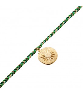 Pulsera o Gargantilla Agatha Paris Vesper San Cristobal Baño Oro y Esmalte Verde - 2480332-658-TU